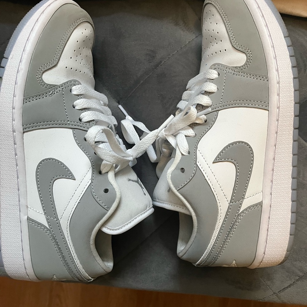 - Jordan one low. Only worn one time. In great condition. Authentic.